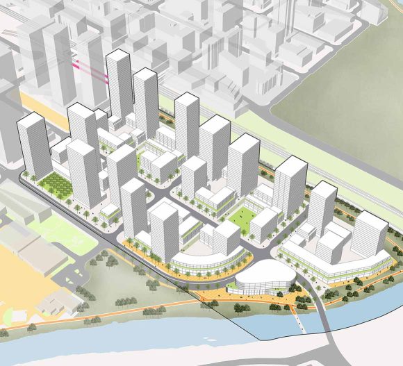 calgary river district urban plan for the residential and commercial district