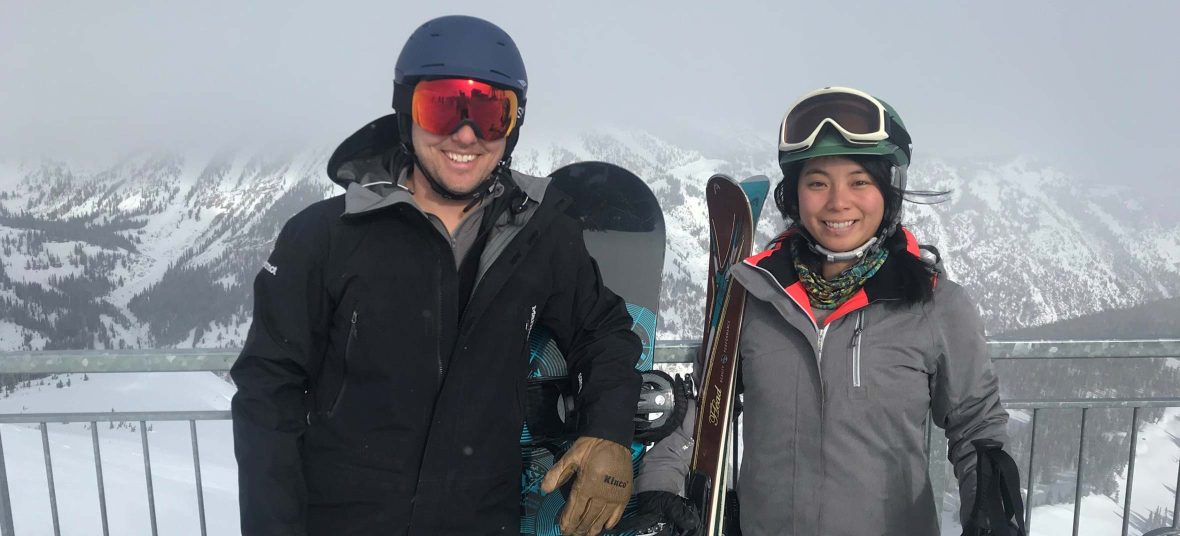 jason newsome and wife snowboarding