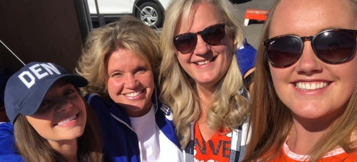 sandy hendon and friends at broncos game