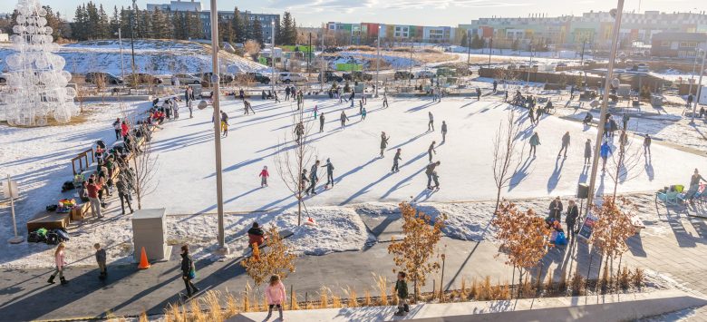 people ice skating at central park, university of calgary