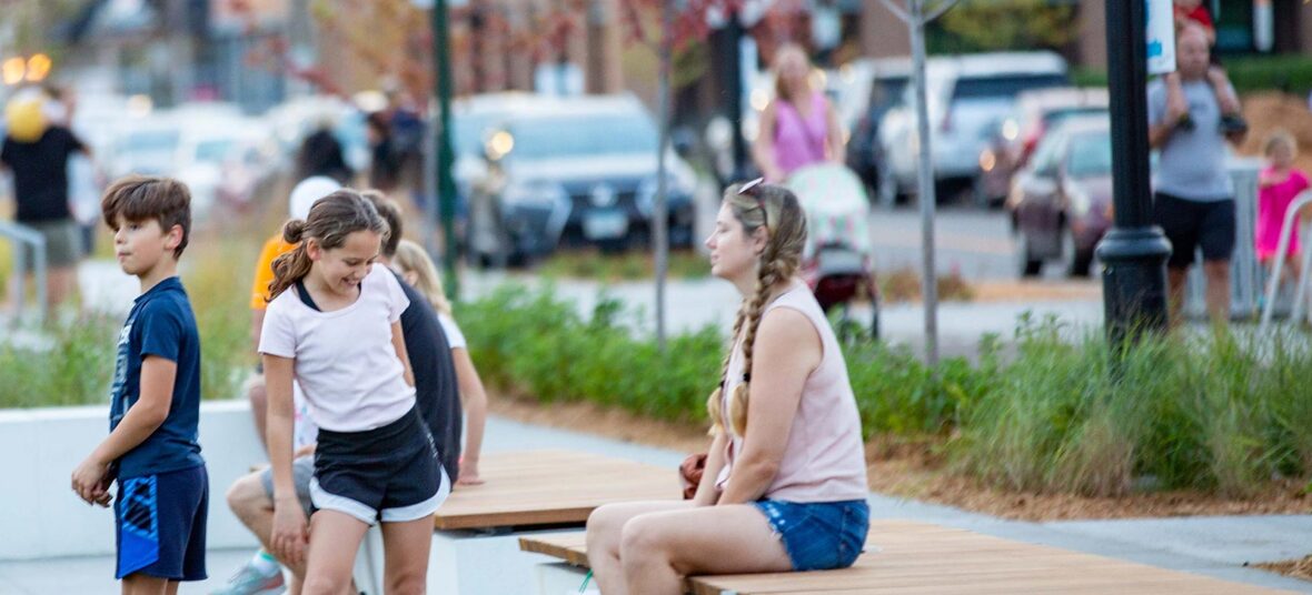people hanging out in the panoway town center