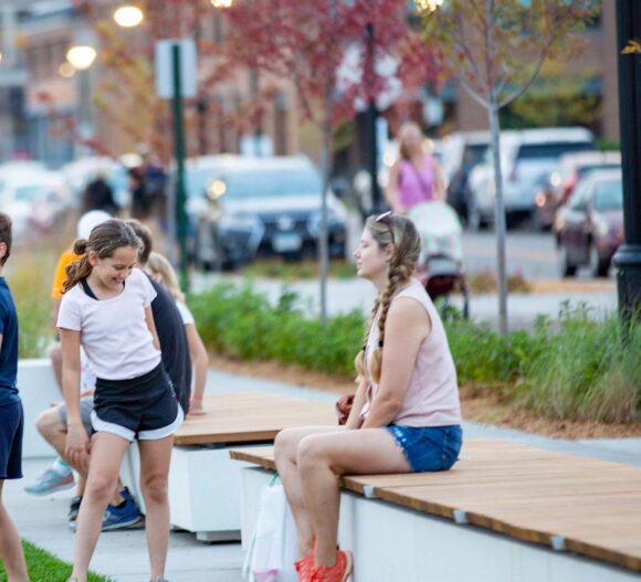 people hanging out in the panoway town center